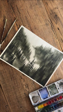 Load image into Gallery viewer, ‘Forests’ Mist’ Original 9x12 Watercolour
